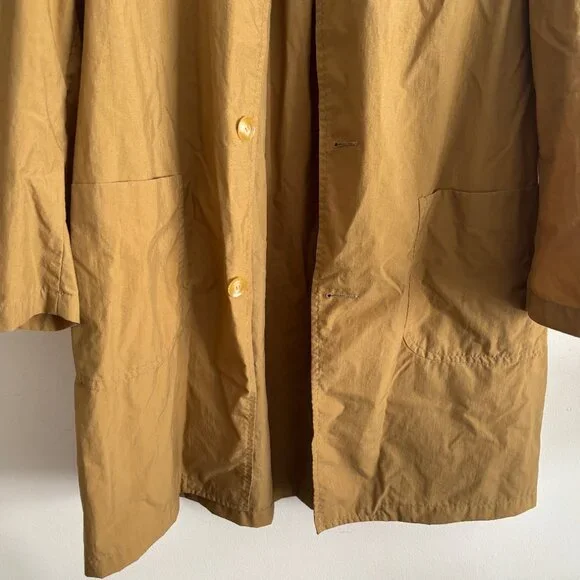 $700 Danton Tan Nylon Taffeta Mac Coat / Jacket - 36 Small/ Medium - Picture 5 of 9